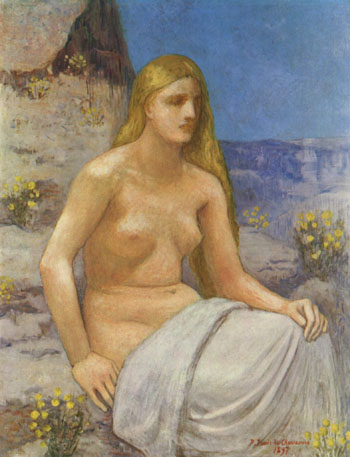 Die Bubende Magdalena 1897 - Pierre Puvis de Chavannes reproduction oil painting