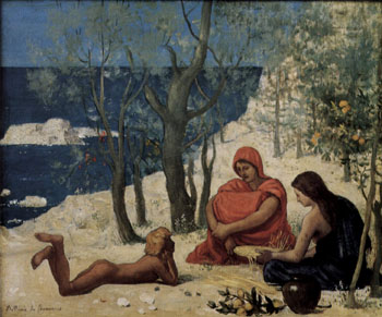 The White Rocks 1869 - Pierre Puvis de Chavannes reproduction oil painting