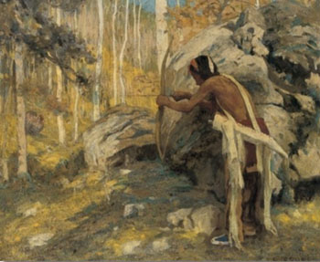 Hunting The Turkey In The Aspens 1926 - E Irving Couse reproduction oil painting