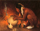 Making Pottery 1912 - E Irving Couse reproduction oil painting