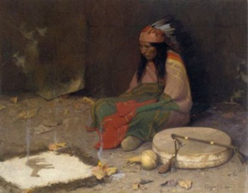 Medicine Man 1897 - E Irving Couse reproduction oil painting