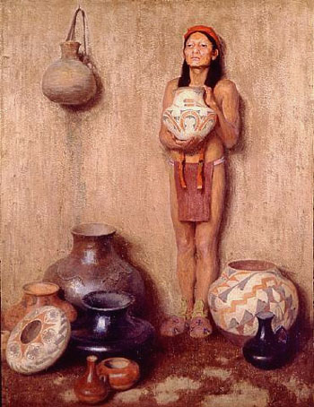 Pottery Vendor 1916 - E Irving Couse reproduction oil painting