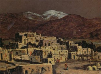 Pueblo Moonlight - E Irving Couse reproduction oil painting