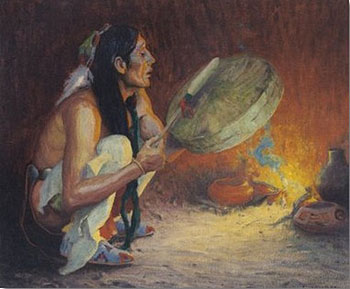 The Chant - E Irving Couse reproduction oil painting