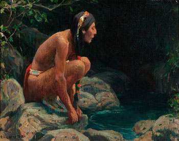 The Spirit of the Pool - E Irving Couse reproduction oil painting