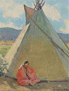 The Tepee - E Irving Couse reproduction oil painting