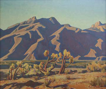 Chollas Against Mountain - Maynard Dixon reproduction oil painting