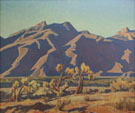 Chollas Against Mountain - Maynard Dixon reproduction oil painting