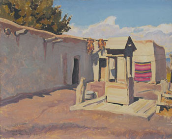 Old Patio New Mexico September 1931 - Maynard Dixon reproduction oil painting