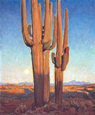 Saguaros at Sunset 1925 - Maynard Dixon reproduction oil painting