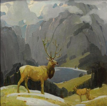 In the Tetons - W Herbert Dunton reproduction oil painting