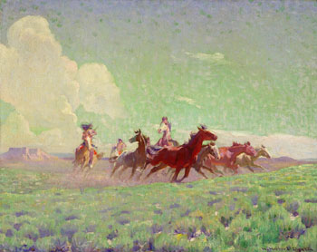 The Enemies Horses - W Herbert Dunton reproduction oil painting