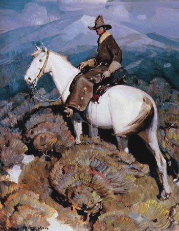 The Horse Rustler - W Herbert Dunton reproduction oil painting