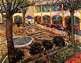 Courtyard of the Hospital at Arles - Vincent van Gogh reproduction oil painting