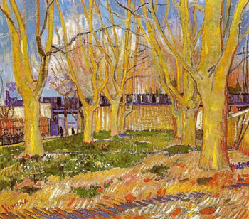 Avenue of Plane Trees Near Arles - Vincent van Gogh reproduction oil painting