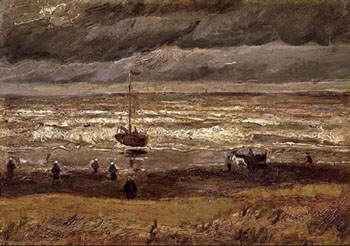 Beach at Scheveningen in Stormy Weather - Vincent van Gogh reproduction oil painting