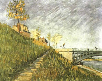 Berges de La Seine du Pont de Clichy 1887 - Vincent van Gogh reproduction oil painting