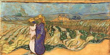 Deux Femmes Traversan un Champ 1890 - Vincent van Gogh reproduction oil painting