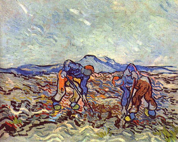 Farmers at Work - Vincent van Gogh reproduction oil painting