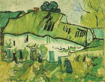 Ferme Avec Deux Paysans 1890 - Vincent van Gogh reproduction oil painting