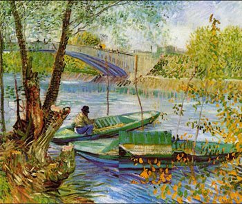 Fishing in the Spring - Vincent van Gogh reproduction oil painting