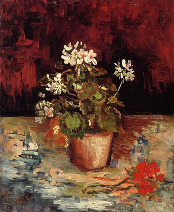 Geranium in A Flowerpot - Vincent van Gogh reproduction oil painting