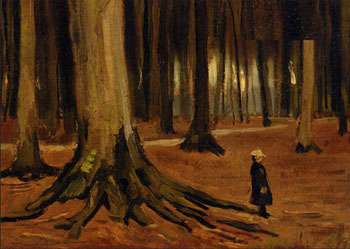 Girl in the Woods - Vincent van Gogh reproduction oil painting