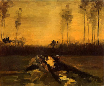 Landscape at Dusk - Vincent van Gogh reproduction oil painting