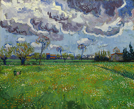Landscape under Stormy Skies - Vincent van Gogh reproduction oil painting