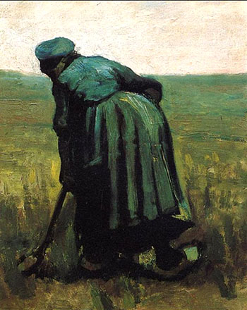 Peasant Woman Digging - Vincent van Gogh reproduction oil painting