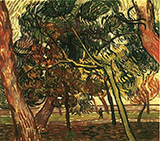 Pine Trees in the Garden of the Asylum November 1889 - Vincent van Gogh