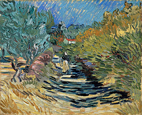 Road at Saint Remy with Female Figure December 1889 - Vincent van Gogh reproduction oil painting