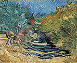 Road at Saint Remy with Female Figure December 1889 - Vincent van Gogh reproduction oil painting