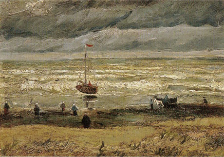 Seashore at Scheveningen - Vincent van Gogh reproduction oil painting