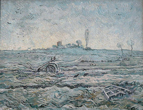 Snow Covered Field with a Harrow After Millet 1890 - Vincent van Gogh reproduction oil painting