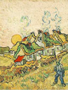 Thatched Cottages in the Sunshine Reminiscence of the North February 1890 - Vincent van Gogh