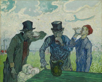The Drinkers 1890 - Vincent van Gogh reproduction oil painting