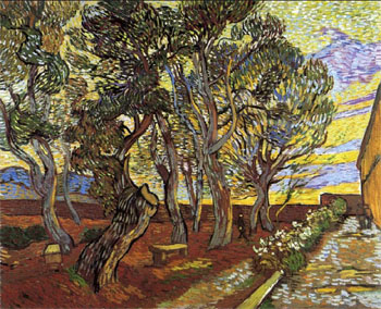 The Garden of Saint Pauls Hospital 1889 - Vincent van Gogh reproduction oil painting