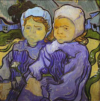 Two Little Girls - Vincent van Gogh reproduction oil painting