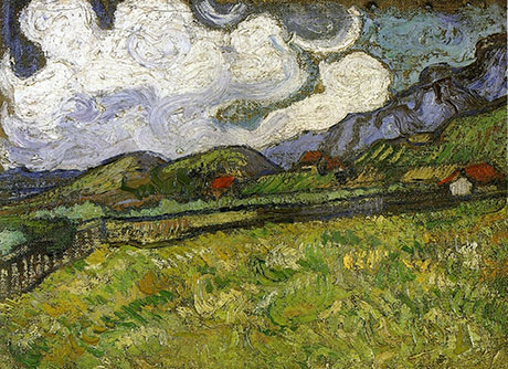 Wheat Field Behind Saint Paul Hospital 1889 - Vincent van Gogh reproduction oil painting