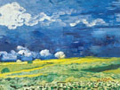 Wheat Field under A Cloudy Sky - Vincent van Gogh reproduction oil painting