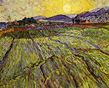 Wheat Field with Rising Sun - Vincent van Gogh