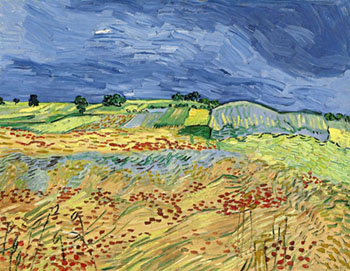 Wheat Fields 1890 - Vincent van Gogh reproduction oil painting