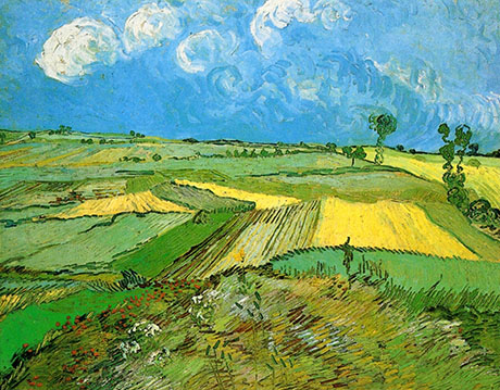 Wheat Field at Auvers under Clouded Sky - Vincent van Gogh reproduction oil painting