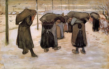 Women Miners Carrying Coal - Vincent van Gogh reproduction oil painting
