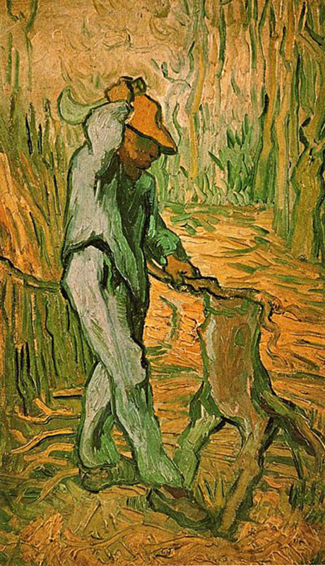 Woodcutter After Millet The February 1890 - Vincent van Gogh reproduction oil painting