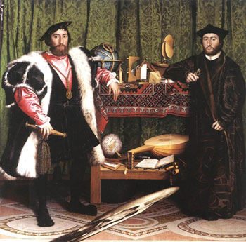The Ambassadors 1533 - Hans Holbein reproduction oil painting