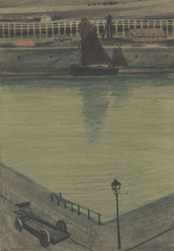 Port dOstende Quai Avec Chariot - Leon Spilliaert reproduction oil painting