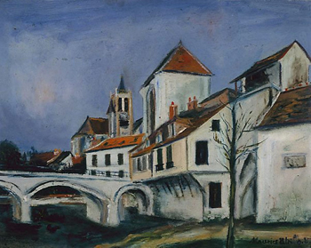 Bridge and Church - Maurice Utrillo reproduction oil painting