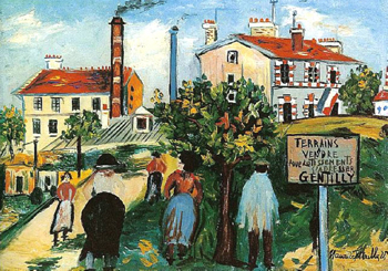 Land Sale at Gentilly - Maurice Utrillo reproduction oil painting